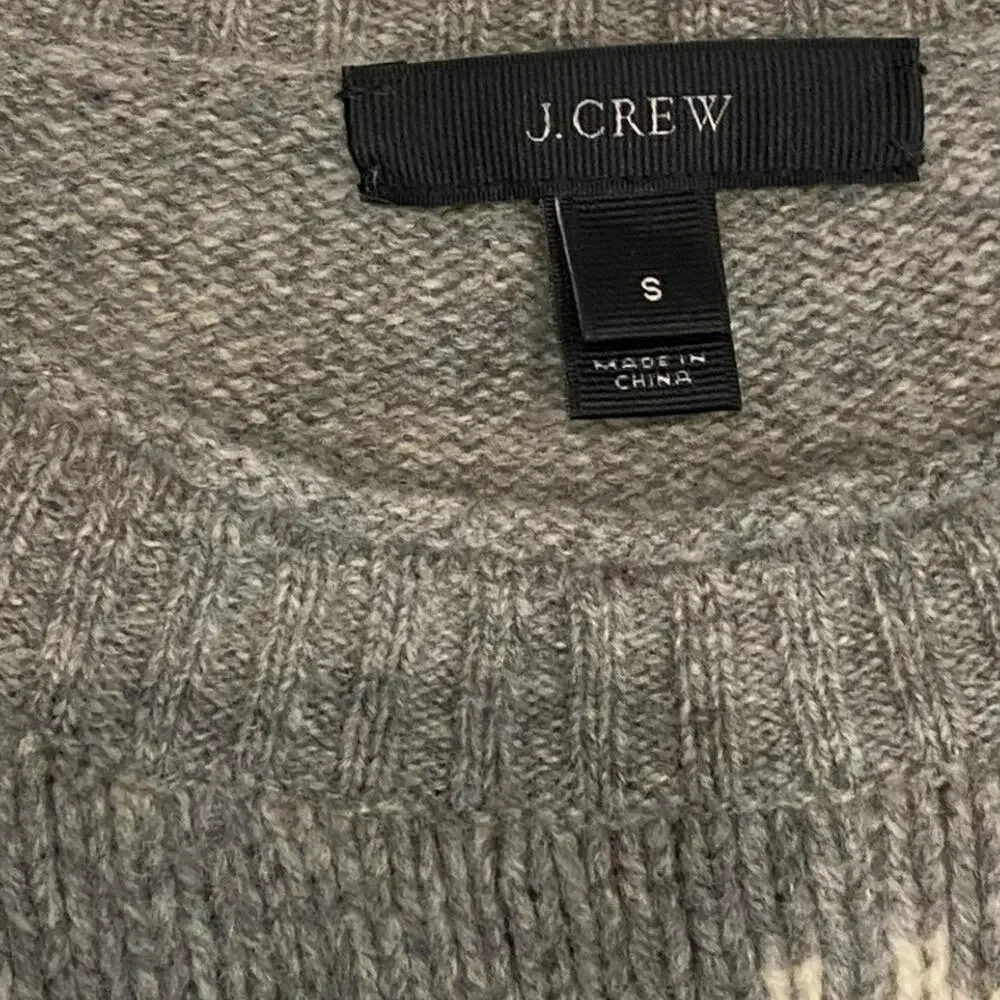 J. Crew Llama Embellished Gray Sweater Size Small